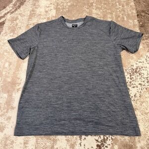 Hill City Shirt Mens Medium Grey Merino Wool Blend Crew Neck Short Sleeve Tee